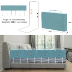 Randaco Barriere Per Letto Per Bambini Barriera Di Sicurezza Morbida Regolabili In Altezza 50 Cm Barriera Paracolpi In Schiuma Verde -Cameretta Per Bambini 76933751 2