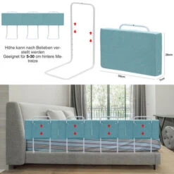 Randaco Barriere Per Letto Per Bambini Barriera Di Sicurezza Morbida Regolabili In Altezza 50 Cm Barriera Paracolpi In Schiuma Verde -Cameretta Per Bambini 76933751 3