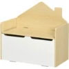 HOMCOM Panca Contenitore Portagiochi Per Bambini In Legno, 62.5x34x61.5cm, Bianco -Cameretta Per Bambini 77066496 1