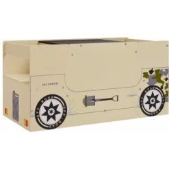 Nova Set Tavolo E Sedia Per Bambini 3 Pz Design Auto Polizia In Legno MDF Vari Colori Colore : BEIGE -Cameretta Per Bambini 77423380 3