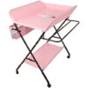 Fasciatoio Pieghevole, Fasciatoio Con Cestello Portaoggetti, Avolo Cambio Pannolini Portatile，cintura Di Sicurezza E 4 Ruote Con Freno, Altezza Regolabile 806698 Cm (rosa) -Cameretta Per Bambini 78201546 1