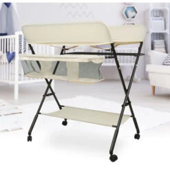 Tavolo Portatile Per La Cura Dei Pannolini Pieghevole 80x66x98cm Beige -Cameretta Per Bambini 78322399 5