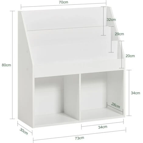 SoBuy Porta Libri A Terra Portariviste Scaffale Libreria Bianco KMB01-W 4 SoBuy Porta Libri A Terra Portariviste Scaffale Libreria Bianco KMB01-W - immagine 2