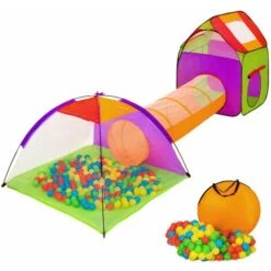 Tenda Gioco Per Bambini Con Tunnel, 200 Sfere E Borsa - Giocattoli, Giochi Palline, Casetta Per Bambini