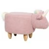 Pouf Animaletto A Forma Di Unicorno In Tessuto Bianco Gambe In Legno Unicorn -Cameretta Per Bambini 80145194 1