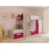 Letto A Castello Alvin Per Due Bambini Fucsia Rovere E Bianco Opaco Con Armadio Fucsia, Rovere E Bianco 1 Letto A Castello Alvin Per Due Bambini Fucsia Rovere E Bianco Opaco Con Armadio Fucsia, Rovere E Bianco -Cameretta Per Bambini 80330149 1
