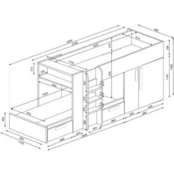 Letto A Castello Alvin Per Due Bambini Fucsia Rovere E Bianco Opaco Con Armadio Fucsia, Rovere E Bianco 7 Letto A Castello Alvin Per Due Bambini Fucsia Rovere E Bianco Opaco Con Armadio Fucsia, Rovere E Bianco -Cameretta Per Bambini 80330149 3