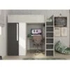 Letto A Soppalco Kyle Per Un Bambino Nero Grafite Bianco Opaco E Rovere Con Armadio E Scrivania Nero, Rovere E Bianco 2 Letto A Soppalco Kyle Per Un Bambino Nero Grafite Bianco Opaco E Rovere Con Armadio E Scrivania Nero, Rovere E Bianco -Cameretta Per Bambini 80330154 1