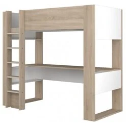 Letto A Soppalco Murphy Per Un Bambino Rovere E Bianco Opaco Con Scrivania Rovere E Bianco -Cameretta Per Bambini 80330159 3