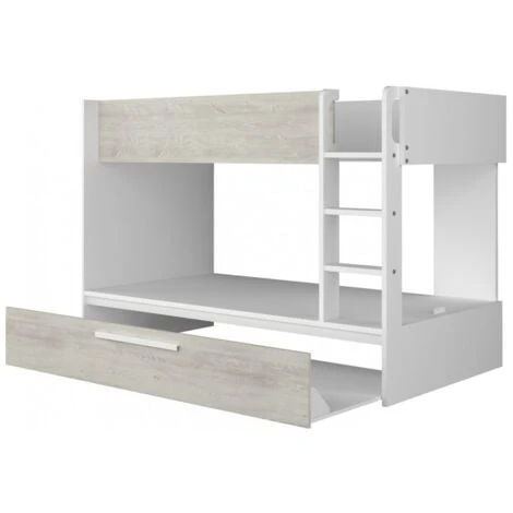 Letto A Castello Charlie Per Tre Bambini Bianco Opaco E Rovere Rovere E Bianco 6 Letto A Castello Charlie Per Tre Bambini Bianco Opaco E Rovere Rovere E Bianco - immagine 4