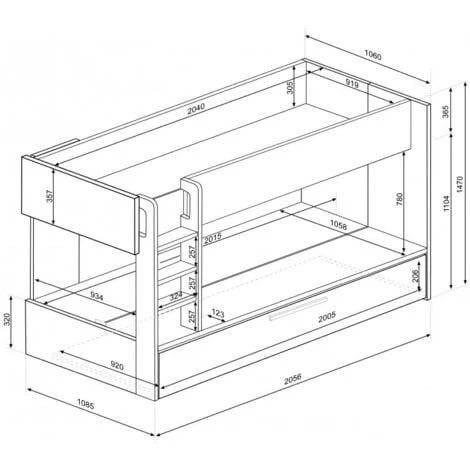 Letto A Castello Charlie Per Tre Bambini Bianco Opaco E Rovere Rovere E Bianco 7 Letto A Castello Charlie Per Tre Bambini Bianco Opaco E Rovere Rovere E Bianco - immagine 5