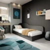 Letto Singolo Contenitore 82x190cm Antracite Alex Gihome® -Cameretta Per Bambini 80403478 1