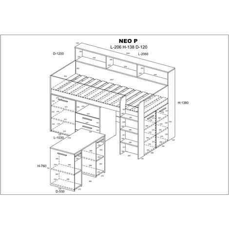 LETTO ARMADIO CASSETTIERE BAMBINI NEO Cm206x120x138h BIANCO BLU 5 LETTO ARMADIO CASSETTIERE BAMBINI NEO Cm206x120x138h BIANCO BLU - immagine 3