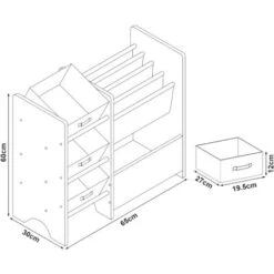 Scaffale 'Vimianzo' Per Cameretta Con Contenitori Morbidi E Cassetti Pieghevoli Porta Giochi - Mobile A Misura Di Bimbi - Decorazione Unicorno [en.casa] -Cameretta Per Bambini 80434099 3