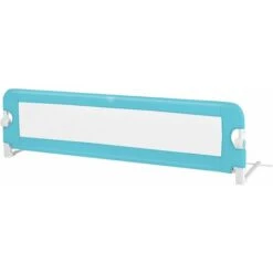 COSTWAY Sponda Letto Di Sicurezza Per Bambini, Barriera Letto Pieghevole E Portatile, Con Cinghie, Lunghezza Regolabile: 95-190 Cm (Blu)