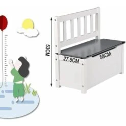 WOLTU Cassapanca Per Bambini Portagiochi Contenitore Panchina Di Stoccaggio -Cameretta Per Bambini 80879789 3