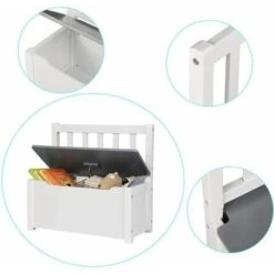 WOLTU Cassapanca Per Bambini Portagiochi Contenitore Panchina Di Stoccaggio -Cameretta Per Bambini 80879789 4