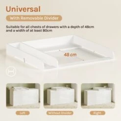 WOLTU Fasciatoio Baby Bianco Fasciatoio Per Cassettiera Comò MDF 80x74.5x8.5cm -Cameretta Per Bambini 80880037 3