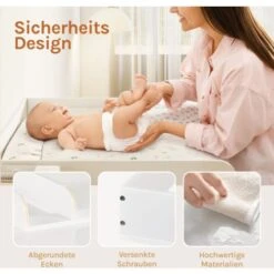 WOLTU Fasciatoio Baby Bianco Fasciatoio Per Cassettiera Comò MDF 80x74.5x8.5cm -Cameretta Per Bambini 80880037 4