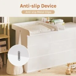 WOLTU Fasciatoio Baby Bianco Fasciatoio Per Cassettiera Comò MDF 80x74.5x8.5cm -Cameretta Per Bambini 80880037 5