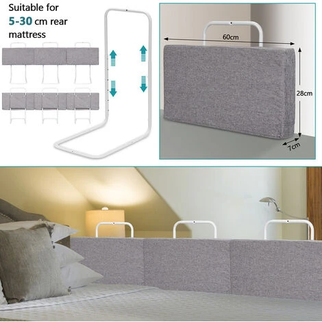Randaco Sponda Letto Griglia Di Protezione Per Il Letto Bambini 60 Cm Barriere Per Letto Anticaduta Regolabile In Altezza Per Letto, Protezioni Laterali Regolabili Grigio Lino 4 Randaco Sponda Letto Griglia Di Protezione Per Il Letto Bambini 60 Cm Barriere Per Letto Anticaduta Regolabile In Altezza Per Letto, Protezioni Laterali Regolabili Grigio Lino - immagine 2