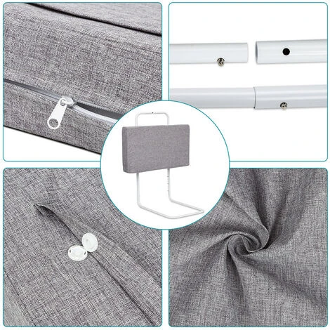 Randaco Sponda Letto Griglia Di Protezione Per Il Letto Bambini 60 Cm Barriere Per Letto Anticaduta Regolabile In Altezza Per Letto, Protezioni Laterali Regolabili Grigio Lino 5 Randaco Sponda Letto Griglia Di Protezione Per Il Letto Bambini 60 Cm Barriere Per Letto Anticaduta Regolabile In Altezza Per Letto, Protezioni Laterali Regolabili Grigio Lino - immagine 3