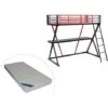 Letto A Soppalco Con Scrivania 90 X 190 Cm Metallo Nero E Rosso + Materasso - SUPIA 1 Letto A Soppalco Con Scrivania 90 X 190 Cm Metallo Nero E Rosso + Materasso - SUPIA -Cameretta Per Bambini 80985167 1