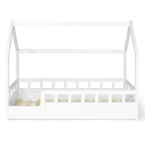 Letto A Capanna Per Bambini 80 X 160 CM NEREE Bianco Con Struttura Letta E Sponde 6 Letto A Capanna Per Bambini 80 X 160 CM NEREE Bianco Con Struttura Letta E Sponde - immagine 4