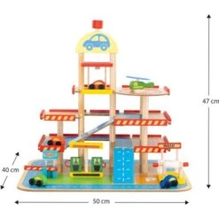 Pista Per Macchine Giocattolo E Garage Montessori Monza 50x40x47 Cm Accessori Inclusi In Legno Ecologico -Cameretta Per Bambini 81222079 4