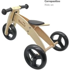 Bicicletta Senza Pedali Montessori Robincool Fast Wheels 63x32x36 Cm Trasformabile In Triciclo In Legno Eco Color Natural E Nero -Cameretta Per Bambini 81222091 3