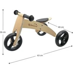 Bicicletta Senza Pedali Montessori Robincool Fast Wheels 63x32x36 Cm Trasformabile In Triciclo In Legno Eco Color Natural E Nero -Cameretta Per Bambini 81222091 4
