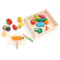 Cassetta Di Cibo Giocattolo Montessori Robincool Eco Fruit Fabbricato In Legno Ecologico 17 Accessori Inclusi -Cameretta Per Bambini 81222100 5