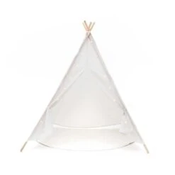 Tenda Tipi Bambini Montessori Robincool Koda 120x120x150 Cm Pieghevole Uso Interno E Esterno In Tessuto Bianco Luci Tappeto -Cameretta Per Bambini 81222101 5