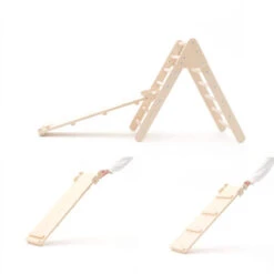 Palestra Per Bambini Montessori Metodo Pikler Robincool Climb 66x84,5x73,2 Cm In Legno Ecologico Con Arco Rampicante E Scivolo -Cameretta Per Bambini 81222103 5