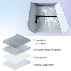 Randaco Fasciatoio Pieghevole Portatile, Bagnetto Cambio Pannolini Per Bambini Neonati, Con Ruote E Cesto Portaoggetti Grigio Scuro -Cameretta Per Bambini 81307639 4