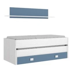 LETTO COMPATTO CON SCAFFALE SEAL - Artic /Acquamarina -Cameretta Per Bambini 81466442 3