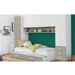 LETTO A PONTE CON ARMADIO AREN - Senza Letto Aggiuntivo