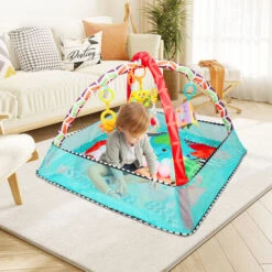 Tappetino Per Bambini, Tappetino Risveglio Per Bambini Recinzione 3 In 1 Supporto Per Il Fitness Giocattolo Per Bambini Tappetino Per Attività Tappetino Per Bambini Con 18 Palline Oceaniche -Cameretta Per Bambini 81534365 4