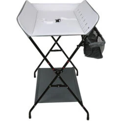 Lettino Pieghevole Portatile Per La Cura Dei Pannolini Fasciatoio Con Cestello Portaoggetti 79x55.5x96cm Grigio E Bianco -Cameretta Per Bambini 81549005 4