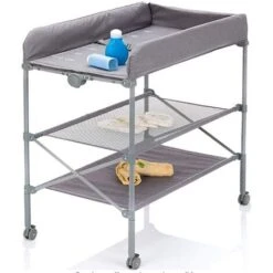 DYHF Tavolo Per La Cura Del Bambino Pieghevole Tavolo Per La Cura Dei Pannolini Per Bambini 74x48x90cm Grigio