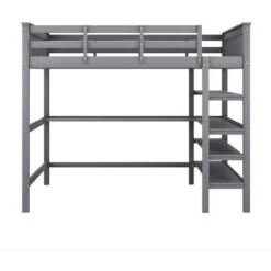 Letto Per Bambini 140 X 200 Cm Letto In Legno Grigio Con Ripostiglio E Scrivania, Protezione Anticaduta -Cameretta Per Bambini 81608842 4