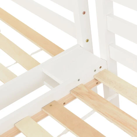 Letto Per Bambini 90 X 200 Cm Letto Triplo In Legno Con Scala Laterale, Bianco 6 Letto Per Bambini 90 X 200 Cm Letto Triplo In Legno Con Scala Laterale, Bianco - immagine 4