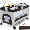DREAMADE 3 In 1 Lettino Da Campeggio Per Bambini, Letto Pieghevole Con Fasciatoio E Giocattolo Appeso, Meterasso Imbottito, Culla Co-Sleeping Per Bambini 0-36 Mesi, 125 X 66 X 77 Cm (Brown) 2 DREAMADE 3 In 1 Lettino Da Campeggio Per Bambini, Letto Pieghevole Con Fasciatoio E Giocattolo Appeso, Meterasso Imbottito, Culla Co-Sleeping Per Bambini 0-36 Mesi, 125 X 66 X 77 Cm (Brown) -Cameretta Per Bambini 81846741 1