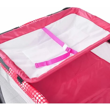 DREAMADE 3 In 1 Lettino Da Campeggio Per Bambini, Letto Pieghevole Con Fasciatoio, Giocattolo Appeso E Carillon, Culla Co-Sleeping Per Bambini Tra 0-36 Mesi (Pink) 6 DREAMADE 3 In 1 Lettino Da Campeggio Per Bambini, Letto Pieghevole Con Fasciatoio, Giocattolo Appeso E Carillon, Culla Co-Sleeping Per Bambini Tra 0-36 Mesi (Pink) - immagine 4