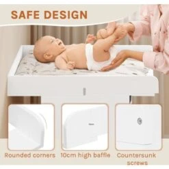 WOLTU Fasciatoio Per Cassettiera Fasciatoio Per Neonati In MDF. Piano Fasciatoio -Cameretta Per Bambini 81879521 3