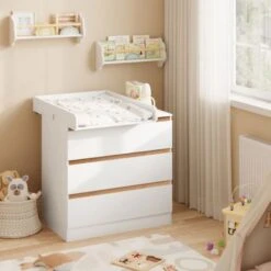 WOLTU Fasciatoio Per Cassettiera Fasciatoio Per Neonati In MDF. Piano Fasciatoio -Cameretta Per Bambini 81879521 5