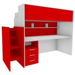 WOODYSCRIV - Letto A Castello Con Scrivania E Cassettiera, Scaletta A Giorno Indipendente. - Noce Caracalla 11 WOODYSCRIV - Letto A Castello Con Scrivania E Cassettiera, Scaletta A Giorno Indipendente. - Noce Caracalla -Cameretta Per Bambini 82685741 5