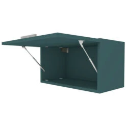 3066BRP - Mobile Libreria Pensile Con Anta A Ribalta L 60 H 32 Prof. 32 - Verde Petrolio