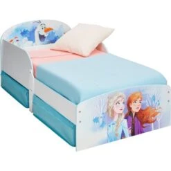 Lettino In Legno Disney Frozen 2 Con Contenitori In Tessuto -Cameretta Per Bambini 83560722 3