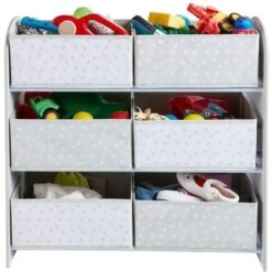 Scaffale Portagiochi In Legno Stelline